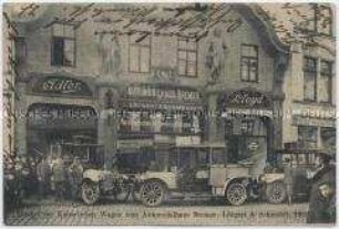 Kaiserliche Wagen vor dem Automobilhaus Bremen