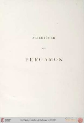 Band III,2, Text: Altertümer von Pergamon: Die Friese des groszen Altars