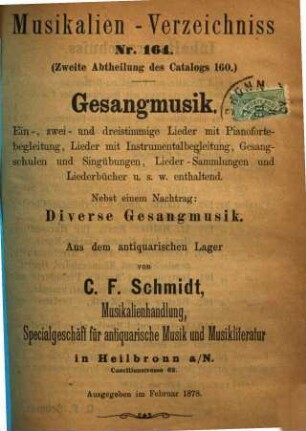 Catalog. 164. 1878