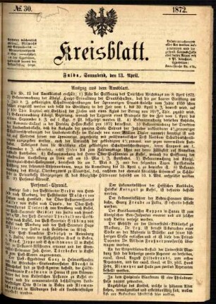 Ausgabe vom Samstag, den 13. April 1872.