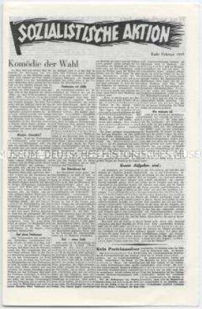 Sozialdemokratisches Exil-Blatt "Sozialistische Aktion" u.a. zu den Vertrauensräte-Wahlen in den Betrieben 1935 und über den Allrussischen Sowjetkongress