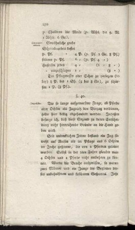 §. 40. [Zug-Ochsen]
