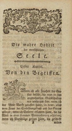 Erstes Kapitel. Von den Begriffen