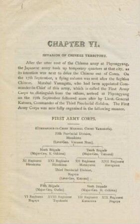 Chapter VI. Invasion of Chinese territory