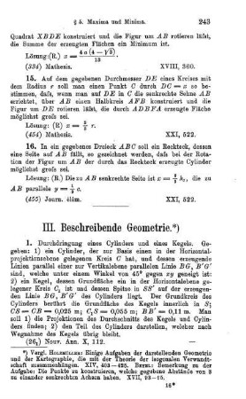III. Beschreibende Geometrie.