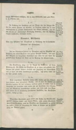Neunter Abschnitt. Von den Pflichten des Magistrats in Ansehung des Gesundheits-Zustandes der Einwohner