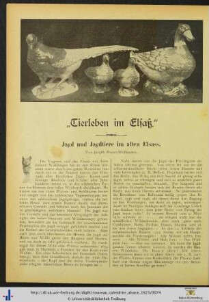 „Tierleben im Elsaß.“