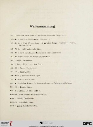 Waffensammlung (Nr. 1052-1112)