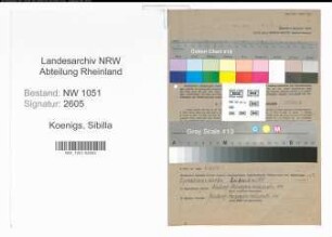 Entnazifizierung Sibilla Koenigs , geb. 09.12.1911 ()