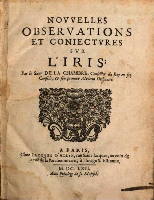 Nouvelles observations et conjectures sur l'Iris