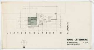 Haus Lietzenburg Meineckestraße 11/ Lietzenburger Straße 60, Berlin-Wilmersdorf: Grundriss Dachgeschoss 1:200