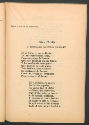 Artígas : A torcuato González Márquez