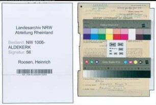Entnazifizierung Heinrich Roosen , geb. 22.05.1890 (Geschaeftsinhaber)