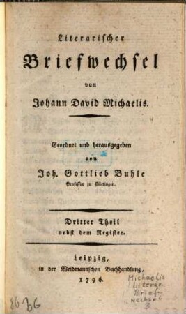 Literarischer Briefwechsel, 3
