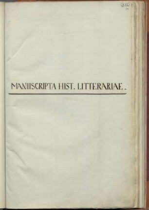 Manuscripta hist. litterariae