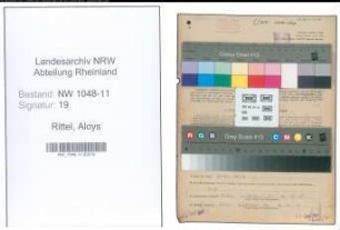 Entnazifizierung Aloys Rittel , geb. 19.03.1913 (Autoschlosser)