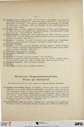 Miniaturen, Pergamentmanuskripte, Werke der Kleinkunst (Nr. 699-923)