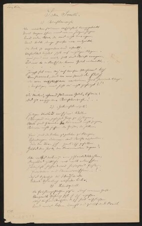 Gedicht: Lebensquell (Sieben Sonette); Gedicht: "Zukunftsmusik" (Sieben Sonette); Gedicht: Künstlerweihe (Sieben Sonette); Gedicht: Erfahrung (Sieben Sonette); Gedicht: All-Einheit (Sonett der Welt, Sonett der Seele) (Sieben Sonette); Gedicht: "Epigonen" (Sieben Sonette)