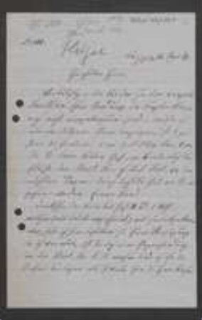 Brief von Felix Flügel an Unbekannt