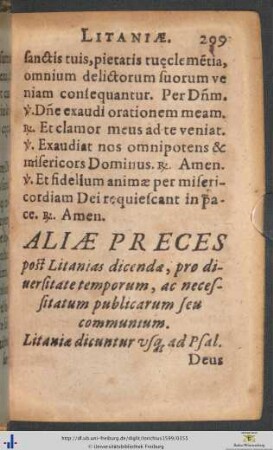 Aliæ Preces post Litanias dicendæ