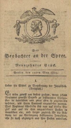19. Stueck, 10. Mai 1802