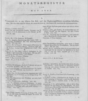 Monatsregister vom Mai 1828