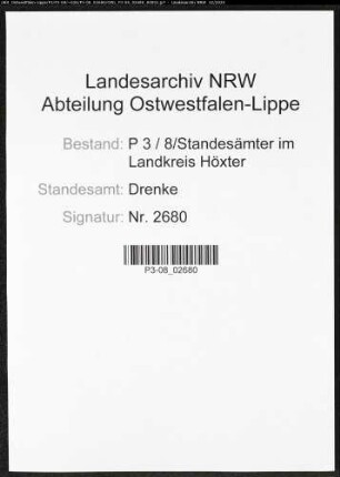 Sterberegister Standesamt Drenke