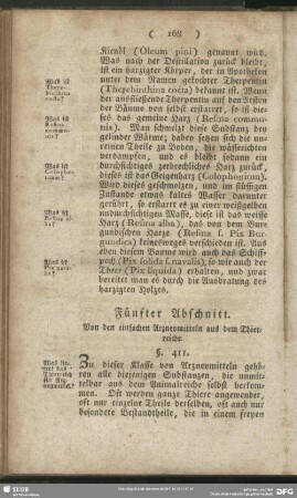 Fünfter Abschnitt. Von den einfachen Arzneymitteln aus dem Thierreiche