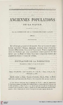 N.S. 9.1864: Les anciennes populations de la Gaule, [2] : résumé du travail de la Commission de la topographie des Gaules