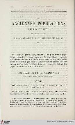 N.S. 9.1864: Les anciennes populations de la Gaule, [2] : résumé du travail de la Commission de la topographie des Gaules