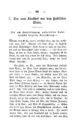 7. Der neue Kirchhof vor dem Hallischen Thore