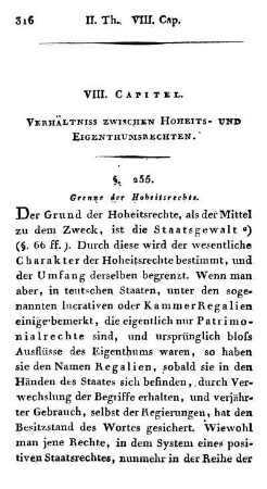 VIII. Capitel. Verhältniss zwischen Hoheits- und Eigenthumsrechten.