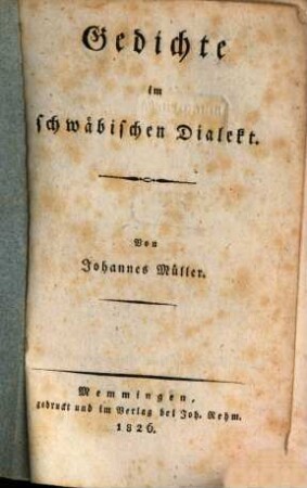 Gedichte im schwäbischen Dialekt