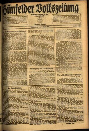 Ausgabe vom Donnerstag, den 08. Juli 1920.