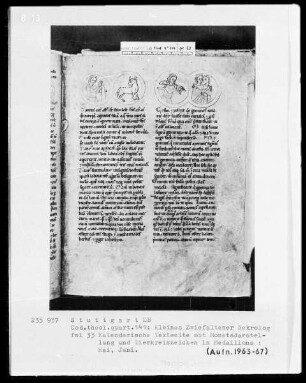 Chorbuch für die Prim — Kalendarische Textseite der Monate Mai und Juni, Folio 33recto