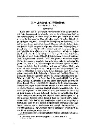 Über Pädagogik als Wissenschaft : (Fortsetzung)