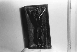 Bukarest: Nicolae Agarbiceanu, Komponist und Bildhauer, Relief aus Ebenholz, Christus