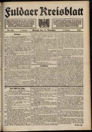 Ausgabe vom Montag, den 13. November 1911.