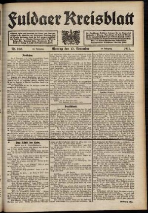 Ausgabe vom Montag, den 13. November 1911.