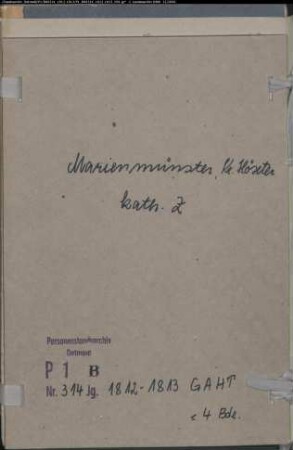 Zivilstandsregister der katholischen Gemeinde Marienmünster, Kreis Höxter (GAHT 1812-1813) (Gemeinde: Katholische Gemeinde Marienmünster)