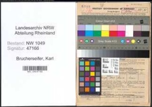 Entnazifizierung Karl Brucherseifer , geb. 29.04.1892 (Bahnassistent)