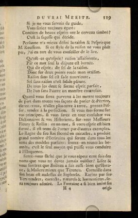119-132, De la raison & de l'esprit. - De la Prose & de la Poesie. - De l'Eloquence.