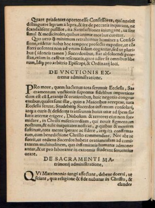 De Unctionis Extremae administratione.