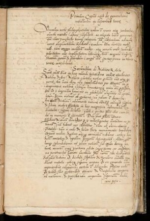 [Marsilius Ficinus: Liber de arte chimica], Kapitel 1-4. Anfang