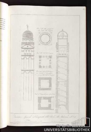 Facciata e Spaccato del Campanile della Chiesa della Madonna dell' Orto