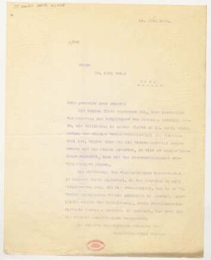 Brief an Karl Weigl : 19.03.1926
