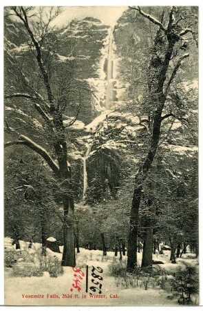 Yosemite. Yosemite Falls in Winter, Yosemite, Cal.