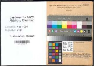 Entnazifizierung Robert Eschemann , geb. 03.04.1887 (Reg.Amtmann)