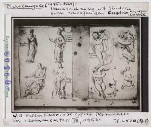 Michelangelo: Handzeichnungen mit Studien zum schlafenden Cupido. Windsor Castle