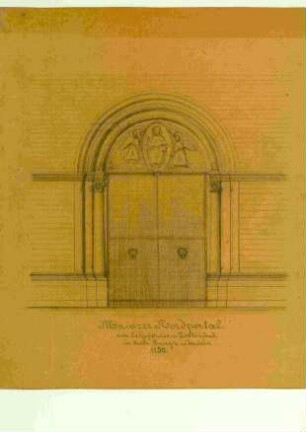 Zeichnung eines dreibahnigen spitzbogigen Maßwerkchorfensters [Mariä-Himmelfahrt-Kirche Rouffach]